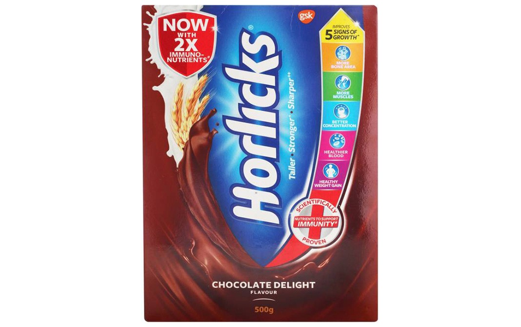 Horlicks Chocolate Delight Flavour    Box  500 grams